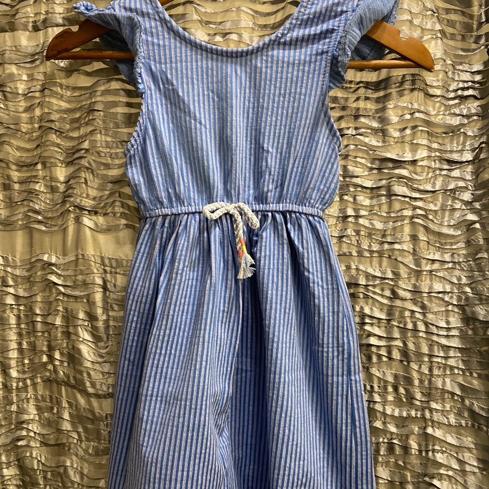 Super cute dress with blue strips size 7 girls